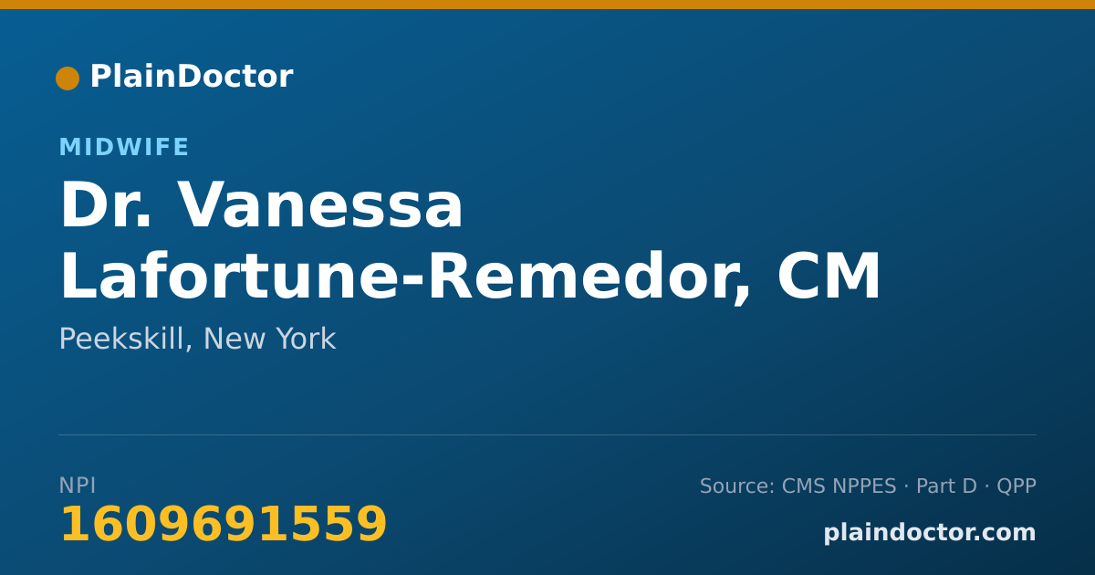 Shareable card for Vanessa Lafortune-Remedor, CM - Midwife, Peekskill, NY