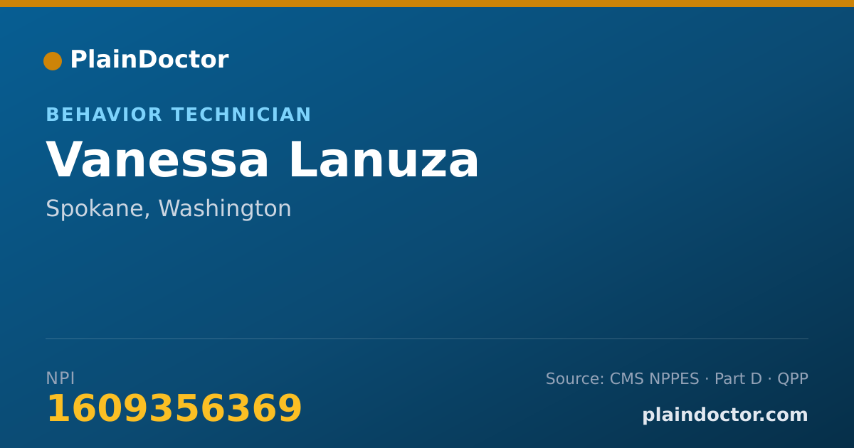Shareable card for Vanessa Lanuza - Behavior Technician, Spokane, WA