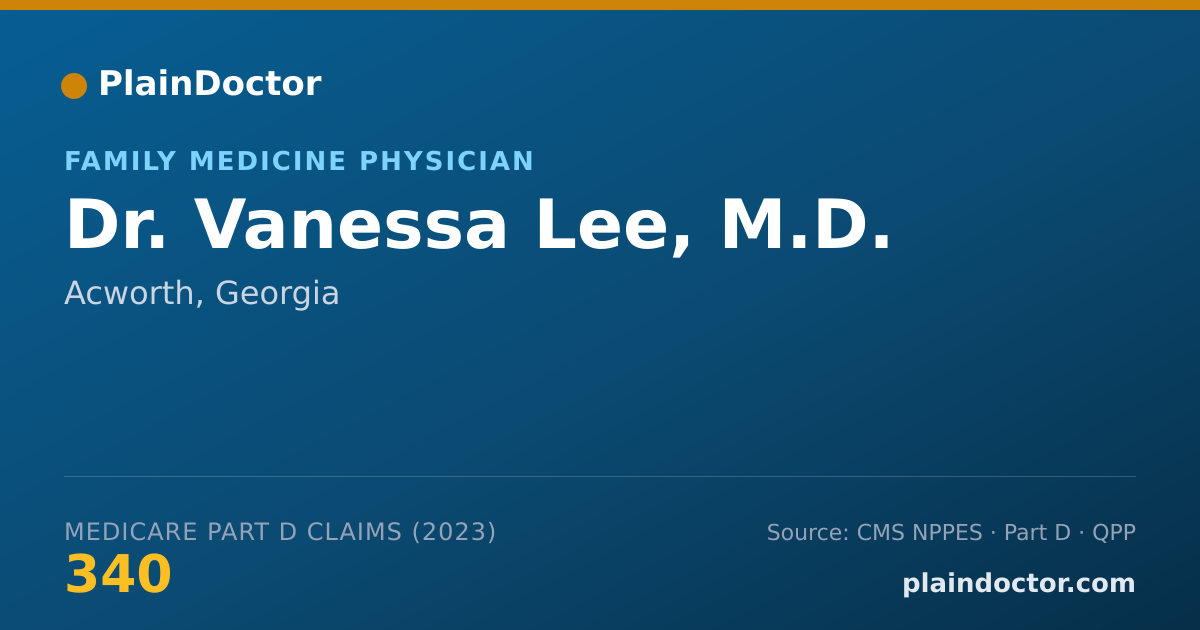 Shareable card for Vanessa Lee, M.D. - Family Medicine Physician, Acworth, GA
