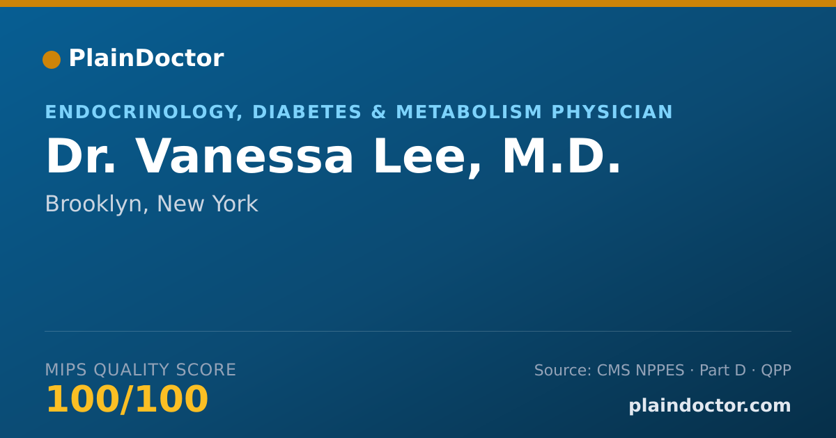 Shareable card for Vanessa Lee, M.D. - Endocrinology, Diabetes & Metabolism Physician, Brooklyn, NY