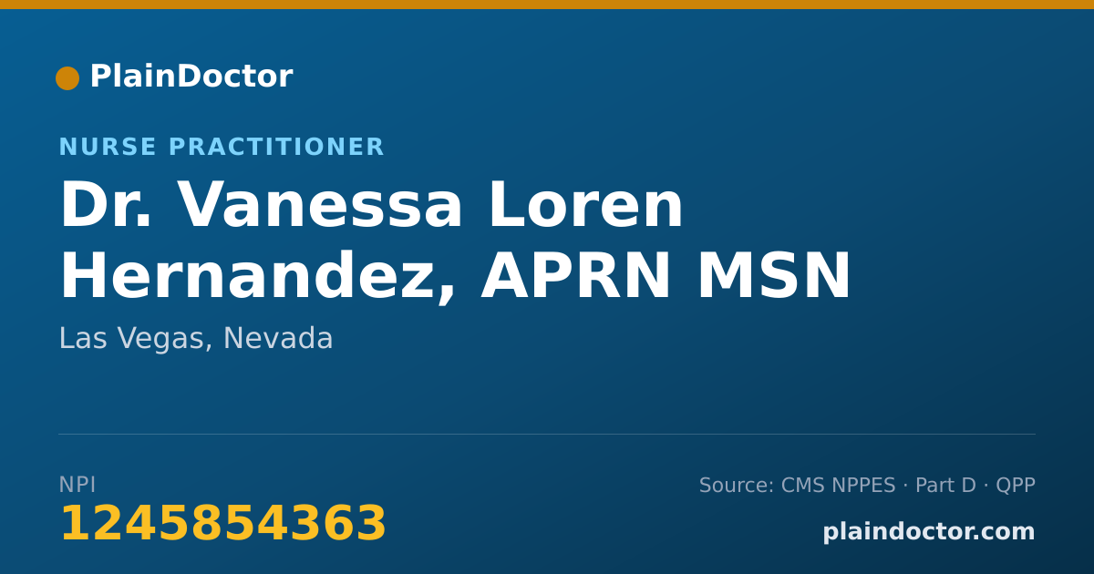 Shareable card for Vanessa Loren Hernandez, APRN MSN FNP-C - Nurse Practitioner, Las Vegas, NV