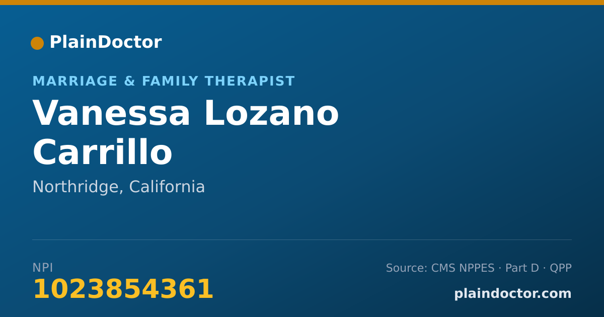 Shareable card for Vanessa Lozano Carrillo - Marriage & Family Therapist, Northridge, CA