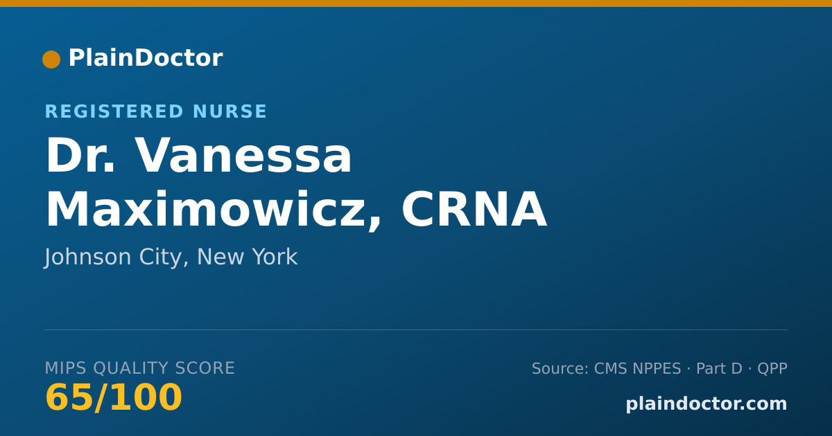 Shareable card for Vanessa Maximowicz, CRNA - Registered Nurse, Johnson City, NY