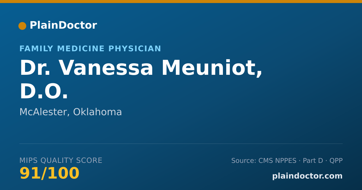 Shareable card for Vanessa Meuniot, D.O. - Family Medicine Physician, McAlester, OK