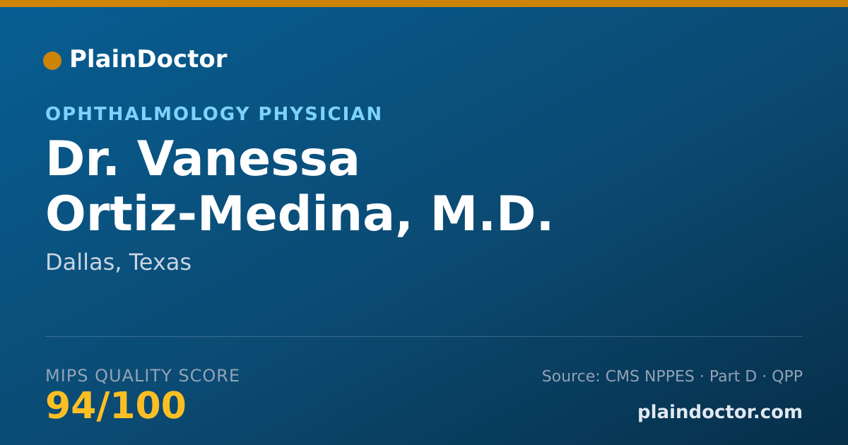Shareable card for Vanessa Ortiz-Medina, M.D. - Ophthalmology Physician, Dallas, TX