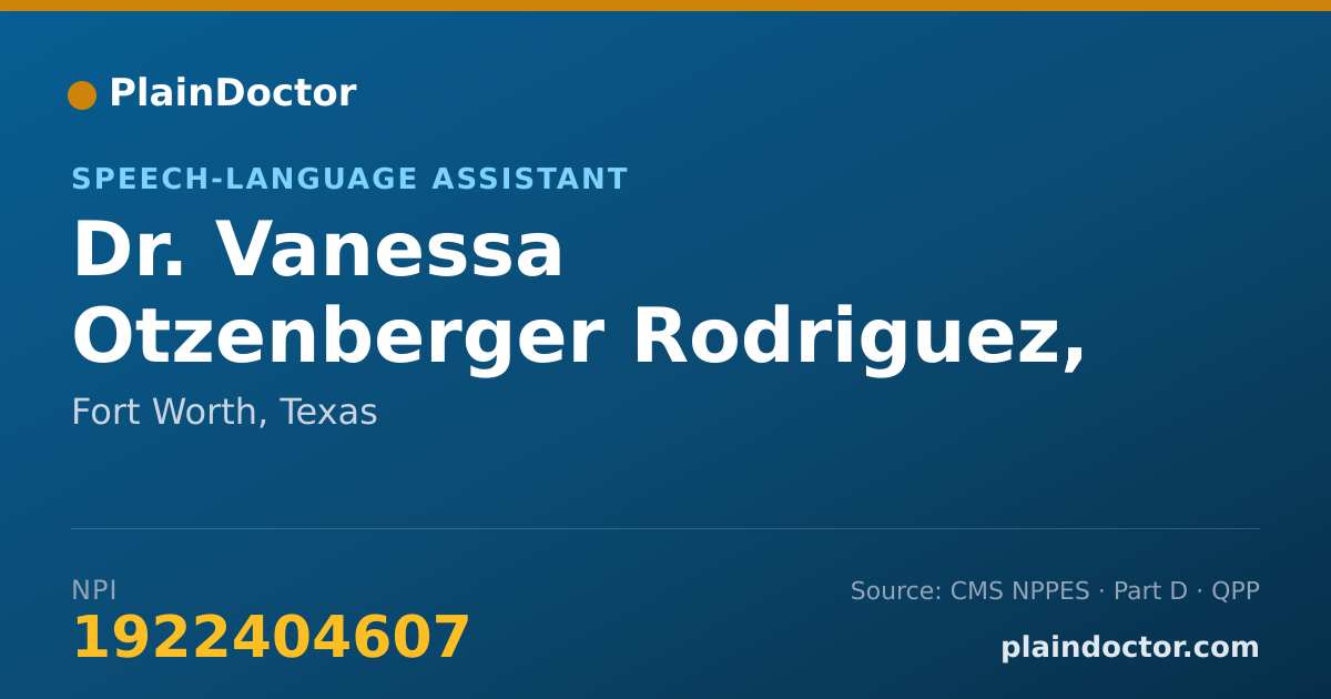 Shareable card for Vanessa Otzenberger Rodriguez, SLP-ASSISTANT - Speech-Language Assistant, Fort Worth, TX