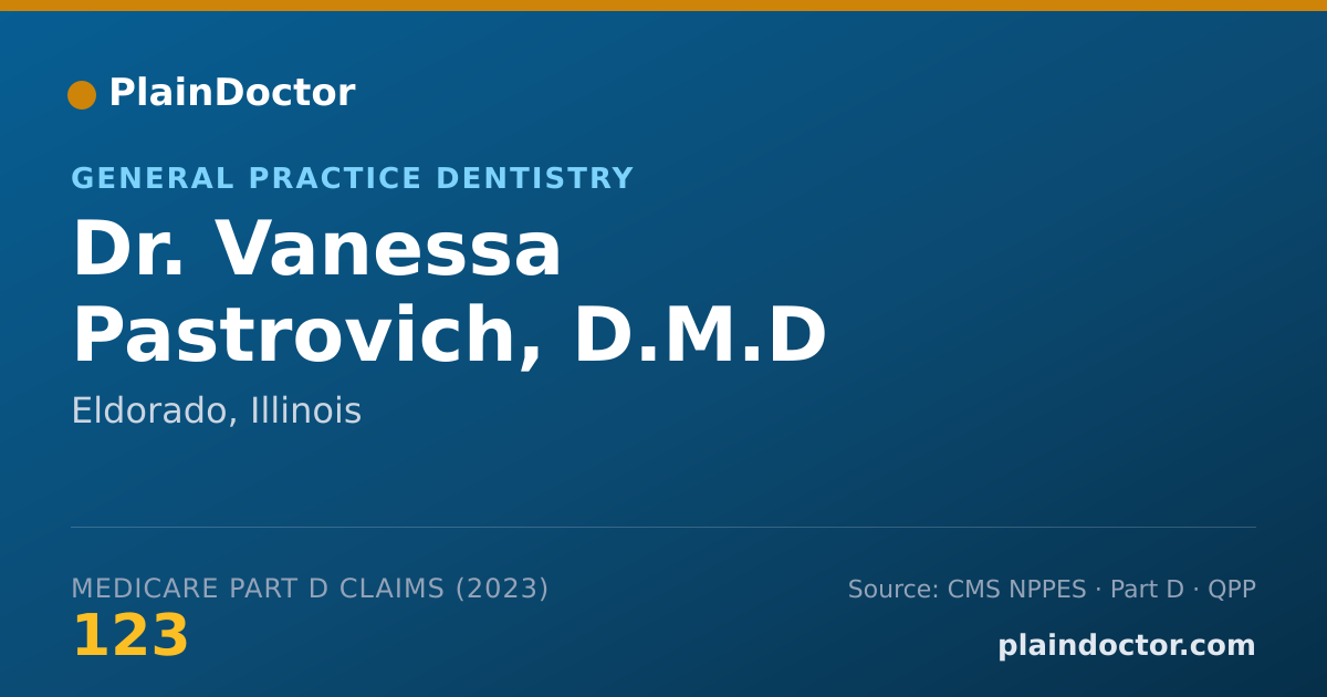 Shareable card for Vanessa Pastrovich, D.M.D - General Practice Dentistry, Eldorado, IL