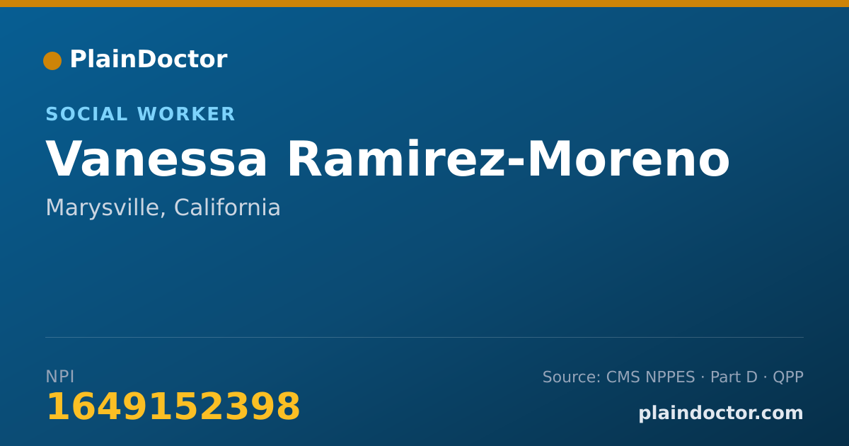 Shareable card for Vanessa Ramirez-Moreno - Social Worker, Marysville, CA