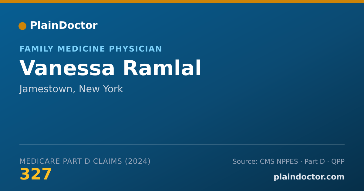 Shareable card for Vanessa Ramlal - Family Medicine Physician, Jamestown, NY