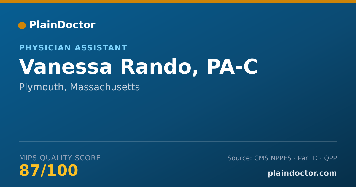 Shareable card for Vanessa Rando, PA-C - Physician Assistant, Plymouth, MA