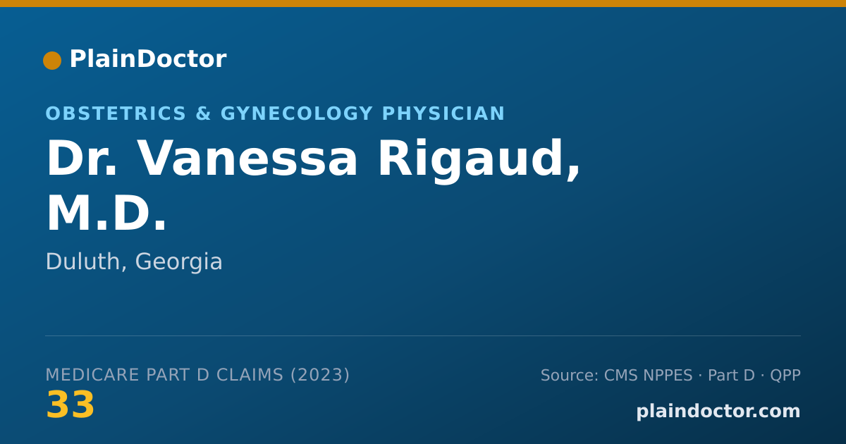 Shareable card for Vanessa Rigaud, M.D. - Obstetrics & Gynecology Physician, Duluth, GA