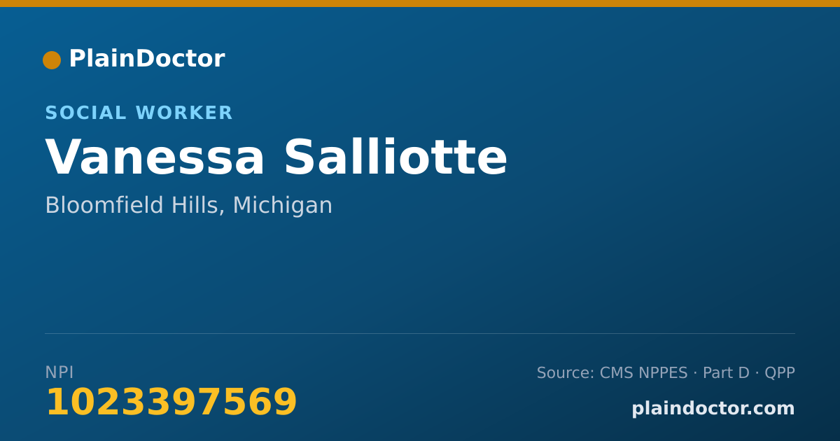 Shareable card for Vanessa Salliotte - Social Worker, Bloomfield Hills, MI