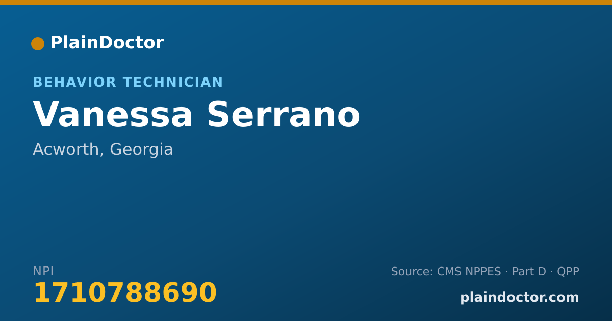 Shareable card for Vanessa Serrano - Behavior Technician, Acworth, GA