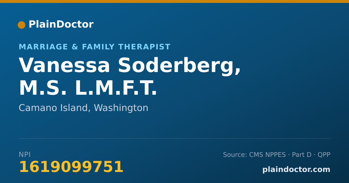 Shareable card for Vanessa Soderberg, M.S. L.M.F.T. - Marriage & Family Therapist, Camano Island, WA