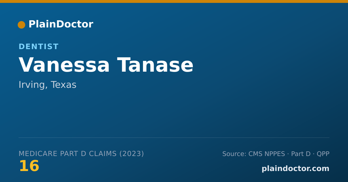 Shareable card for Vanessa Tanase - Dentist, Irving, TX