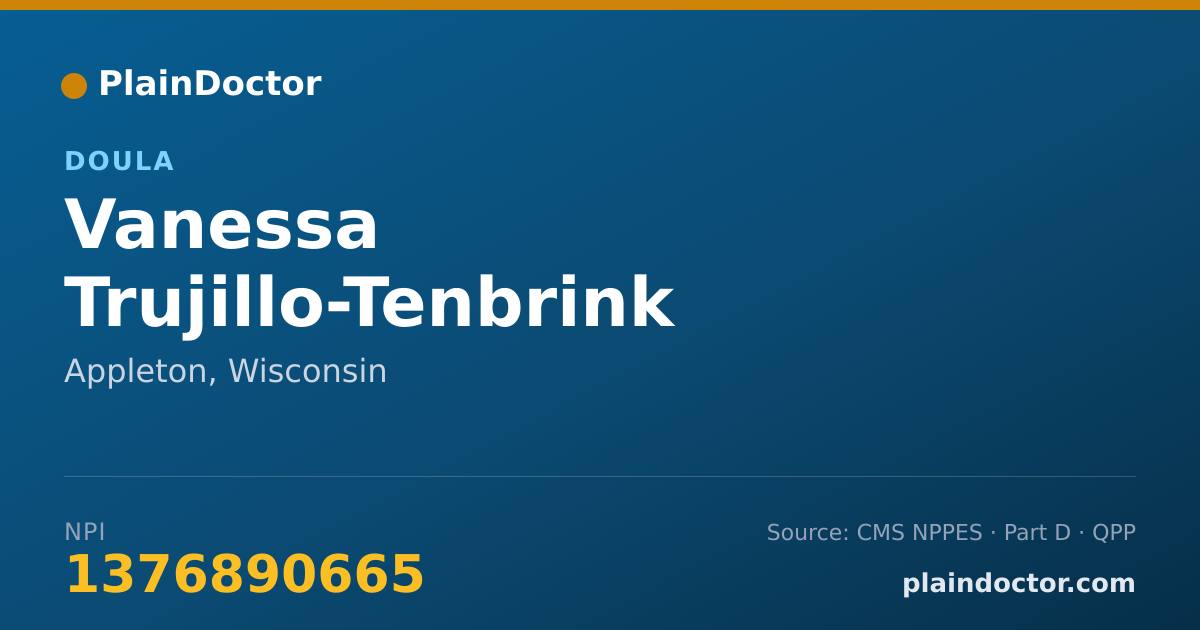 Shareable card for Vanessa Trujillo-Tenbrink - Doula, Appleton, WI