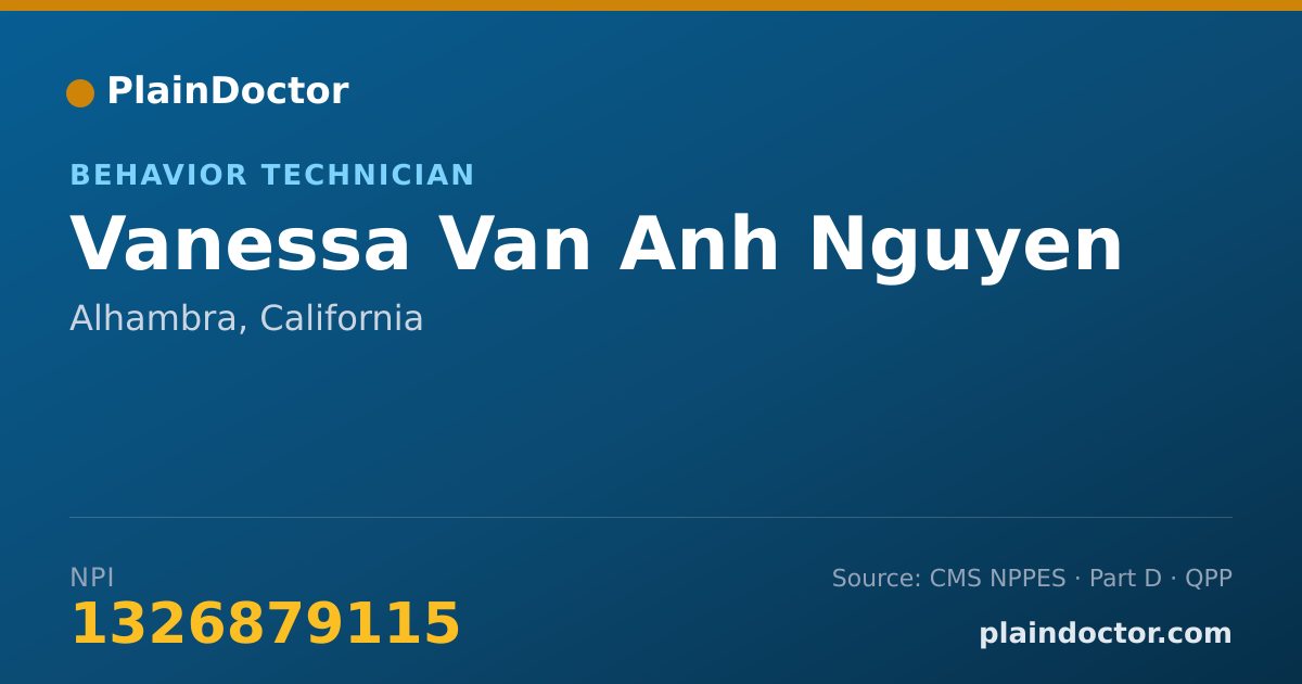 Shareable card for Vanessa Van Anh Nguyen - Behavior Technician, Alhambra, CA