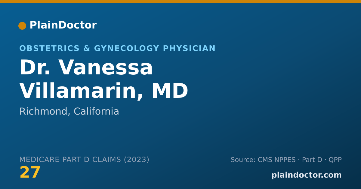 Shareable card for Vanessa Villamarin, MD - Obstetrics & Gynecology Physician, Richmond, CA
