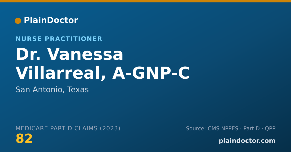 Shareable card for Vanessa Villarreal, A-GNP-C - Nurse Practitioner, San Antonio, TX