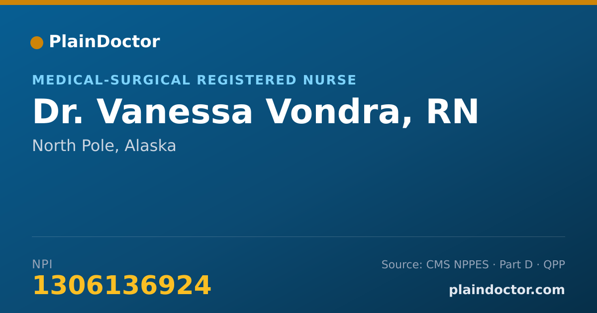 Shareable card for Vanessa Vondra, RN - Medical-Surgical Registered Nurse, North Pole, AK