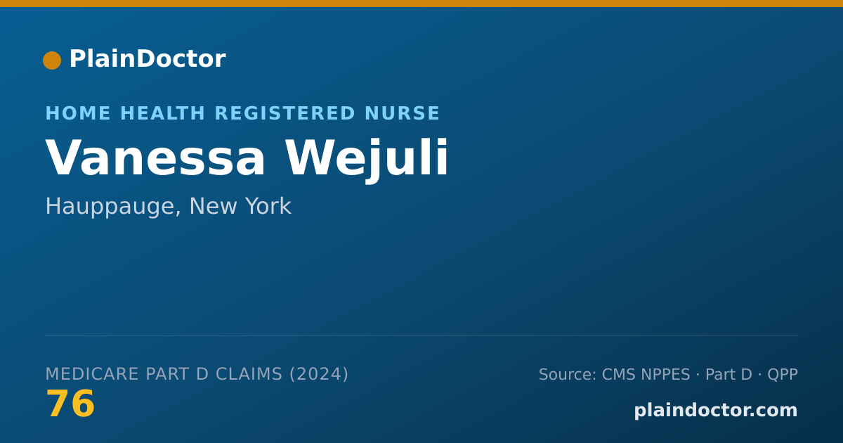 Shareable card for Vanessa Wejuli - Home Health Registered Nurse, Hauppauge, NY