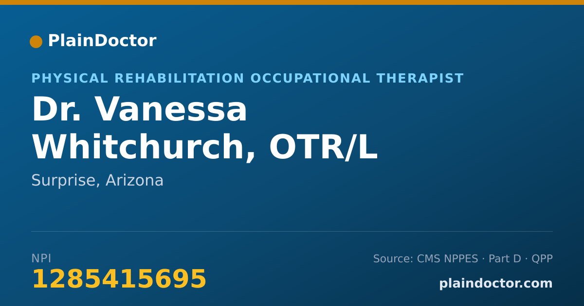 Shareable card for Vanessa Whitchurch, OTR/L - Physical Rehabilitation Occupational Therapist, Surprise, AZ