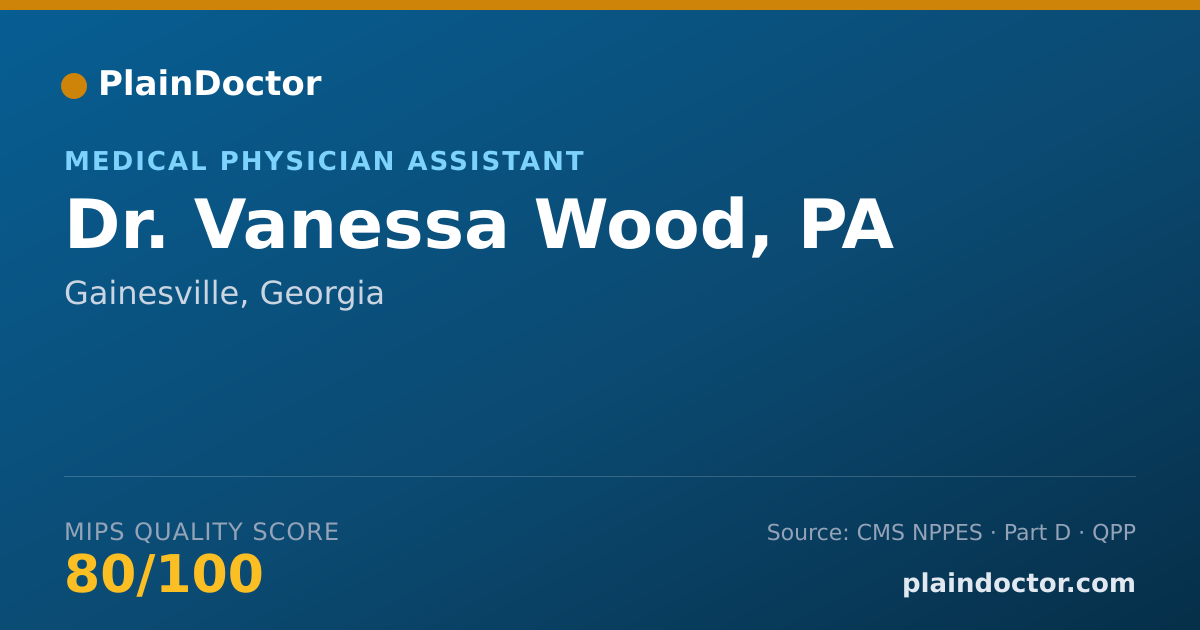 Shareable card for Vanessa Wood, PA - Medical Physician Assistant, Gainesville, GA