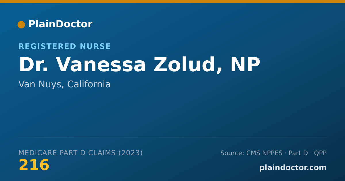 Shareable card for Vanessa Zolud, NP - Registered Nurse, Van Nuys, CA