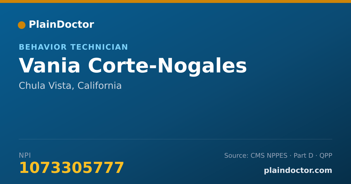 Shareable card for Vania Corte-Nogales - Behavior Technician, Chula Vista, CA