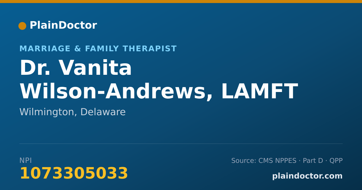 Shareable card for Vanita Wilson-Andrews, LAMFT - Marriage & Family Therapist, Wilmington, DE