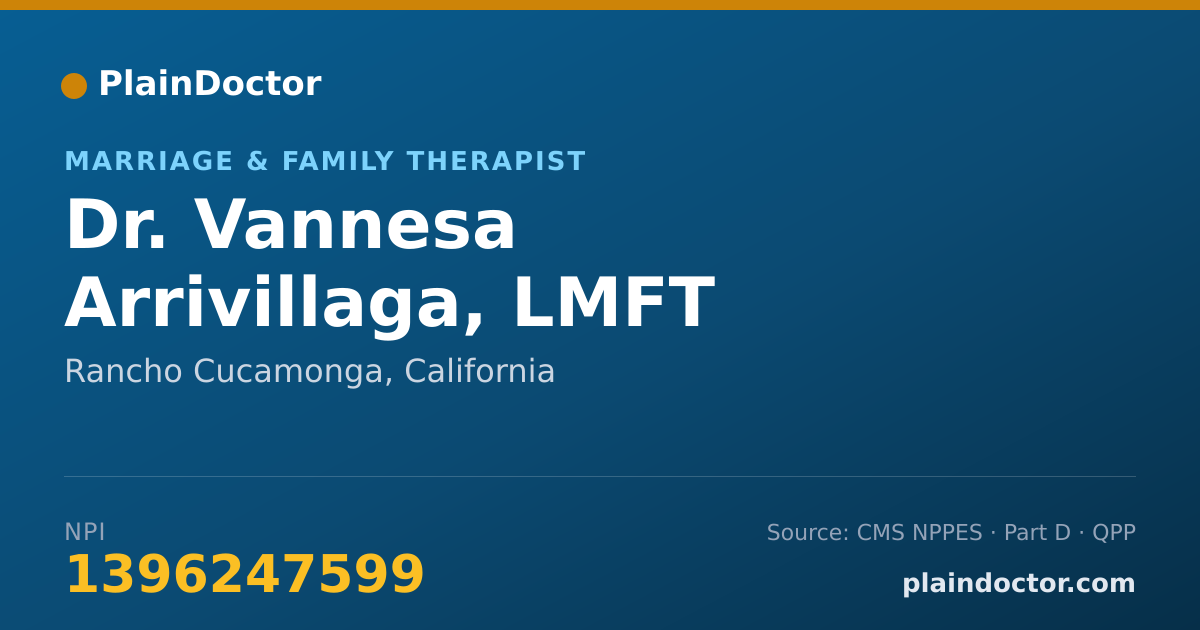 Shareable card for Vannesa Arrivillaga, LMFT - Marriage & Family Therapist, Rancho Cucamonga, CA