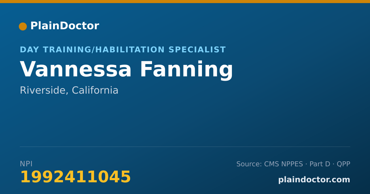 Shareable card for Vannessa Fanning - Day Training/Habilitation Specialist, Riverside, CA