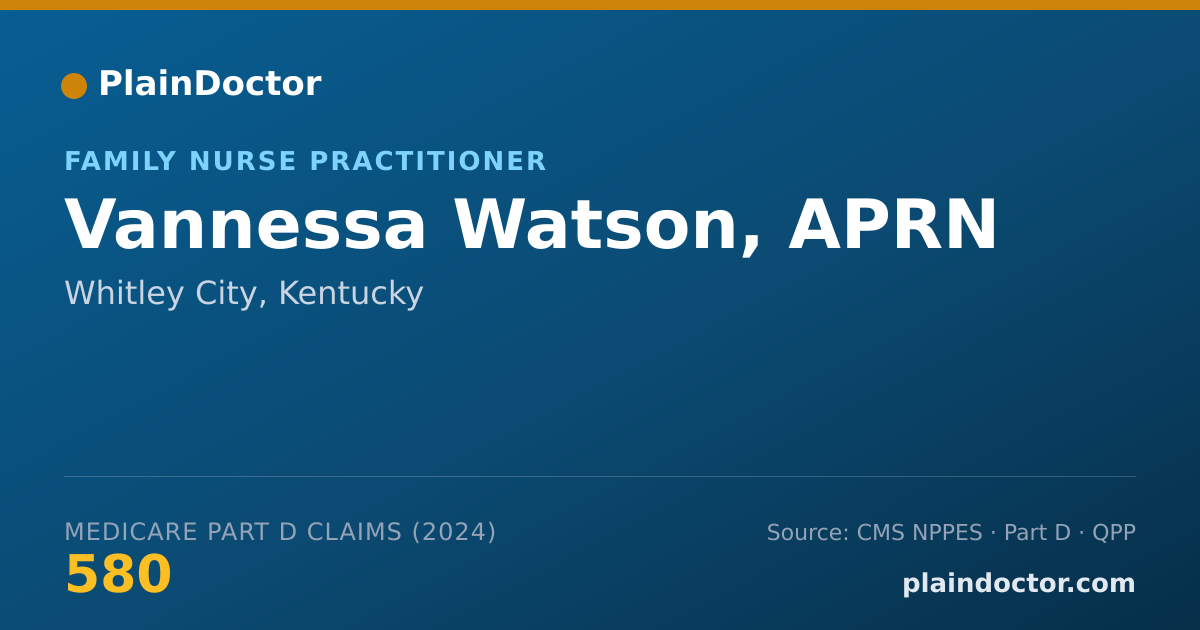 Shareable card for Vannessa Watson, APRN - Family Nurse Practitioner, Whitley City, KY