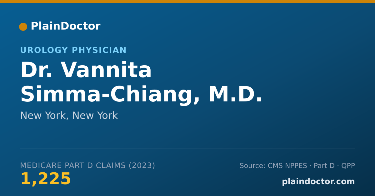 Shareable card for Vannita Simma-Chiang, M.D. - Urology Physician, New York, NY