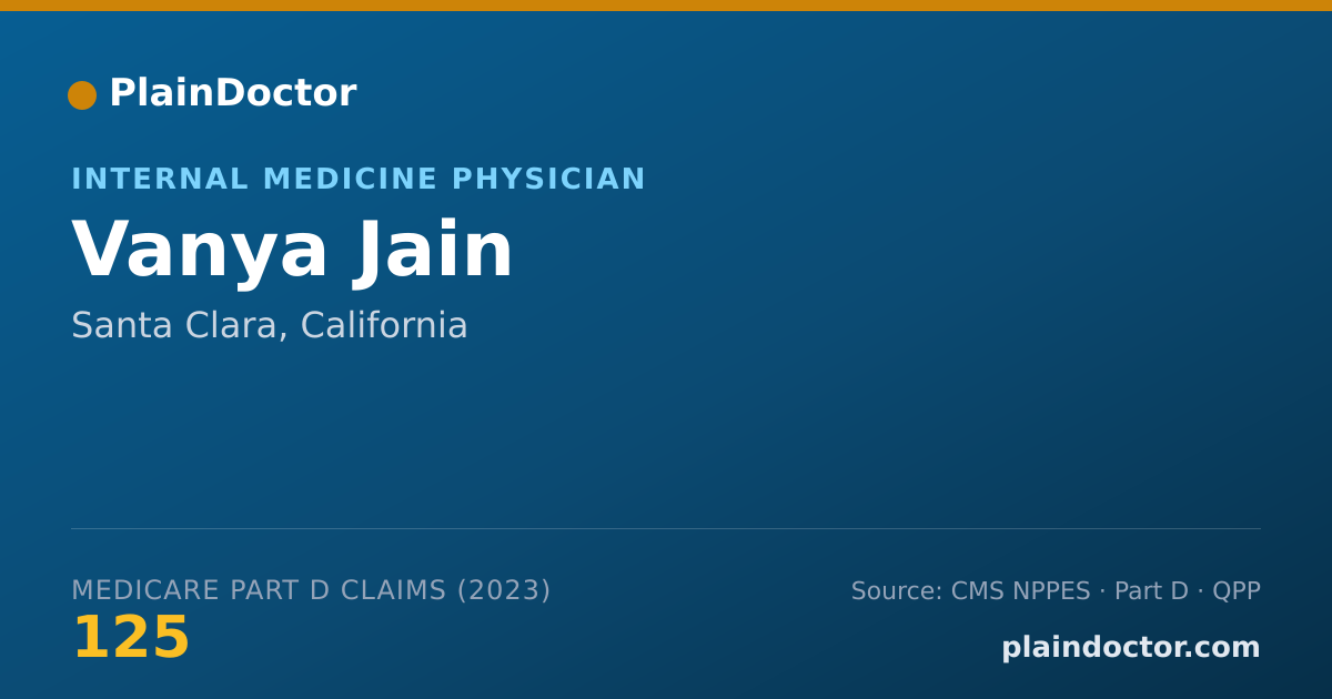 Shareable card for Vanya Jain - Internal Medicine Physician, Santa Clara, CA