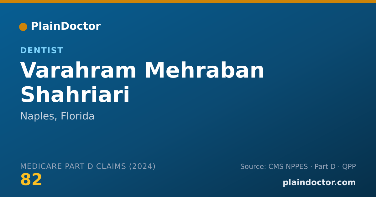 Shareable card for Varahram Mehraban Shahriari - Dentist, Naples, FL