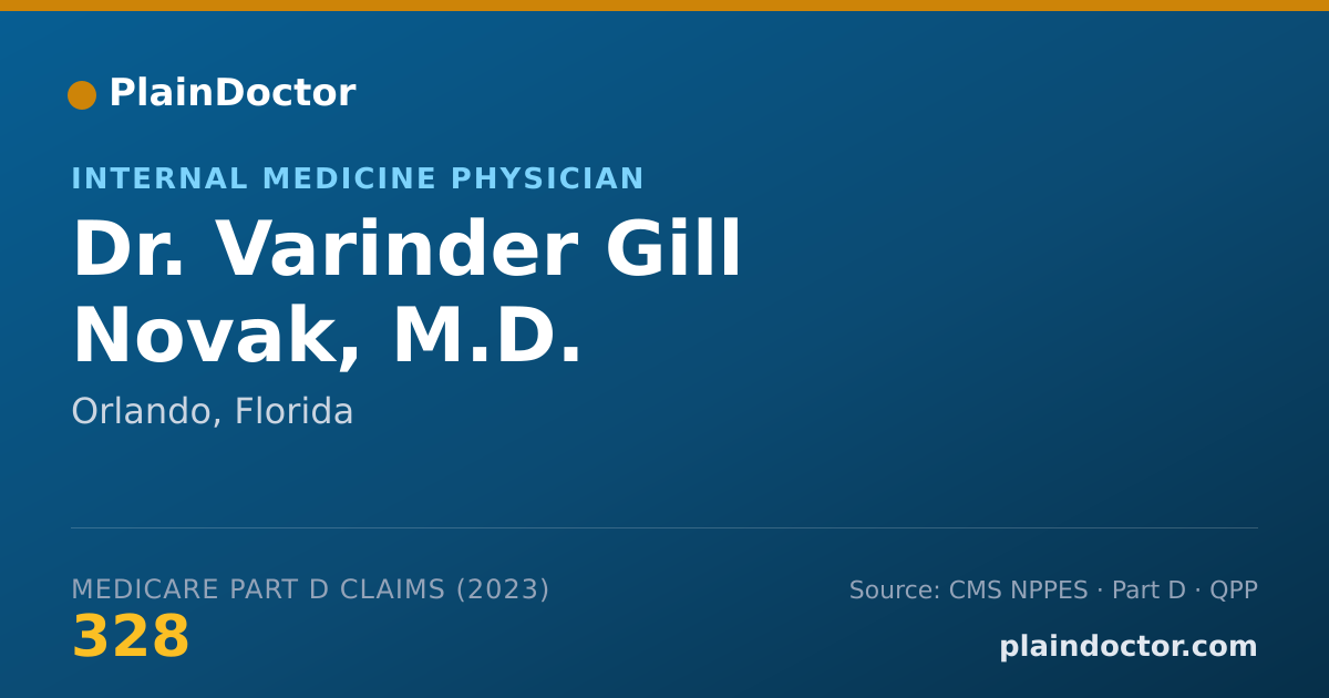 Shareable card for Varinder Gill Novak, M.D. - Internal Medicine Physician, Orlando, FL