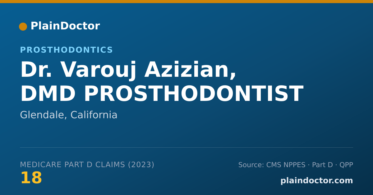 Shareable card for Varouj Azizian, DMD PROSTHODONTIST - Prosthodontics, Glendale, CA