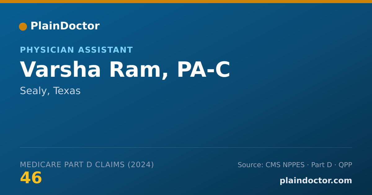 Shareable card for Varsha Ram, PA-C - Physician Assistant, Sealy, TX