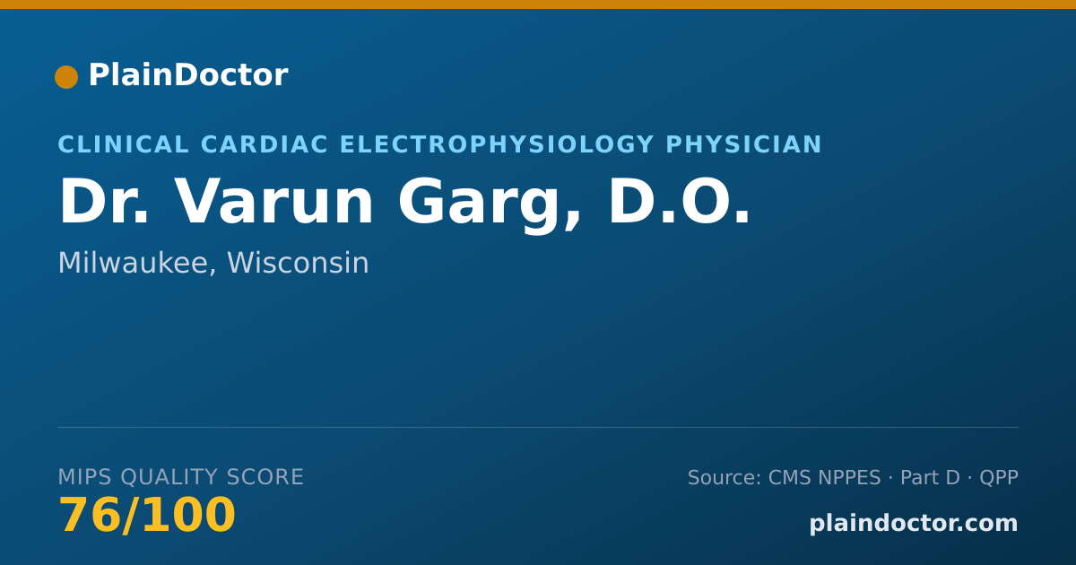 Shareable card for Varun Garg, D.O. - Clinical Cardiac Electrophysiology Physician, Milwaukee, WI