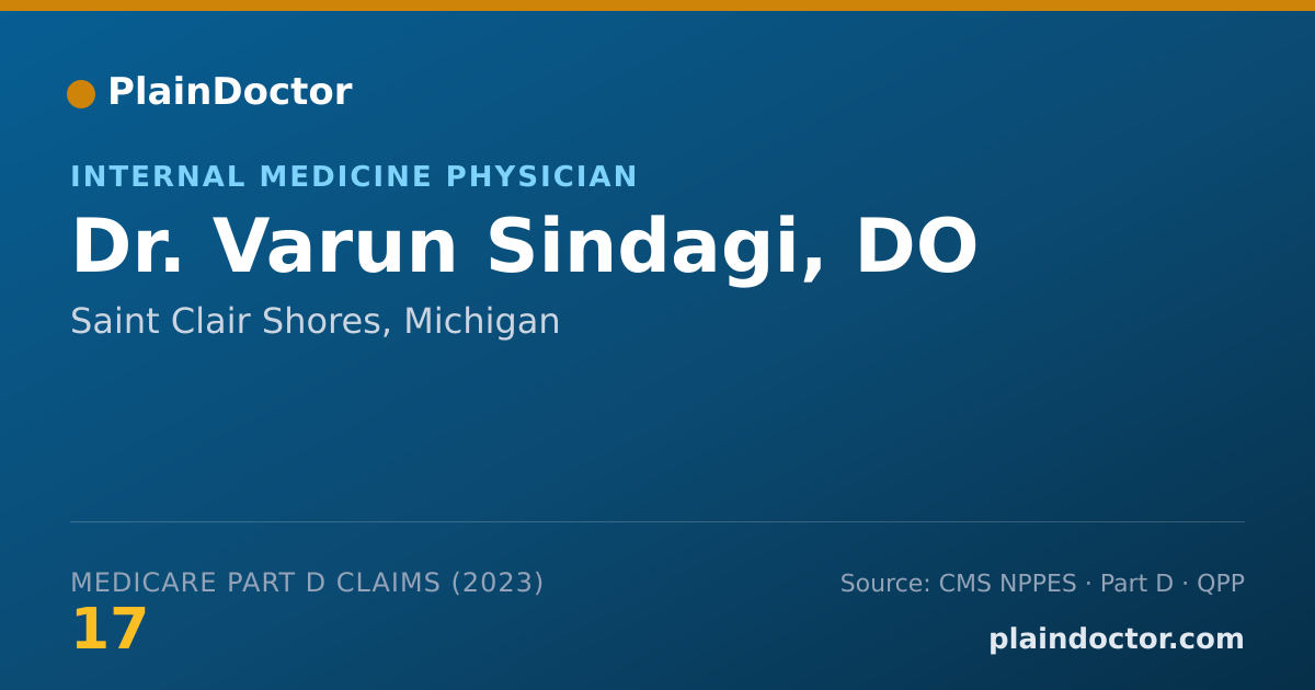 Shareable card for Varun Sindagi, DO - Internal Medicine Physician, Saint Clair Shores, MI