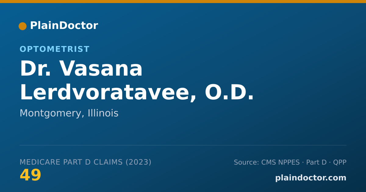 Shareable card for Vasana Lerdvoratavee, O.D. - Optometrist, Montgomery, IL