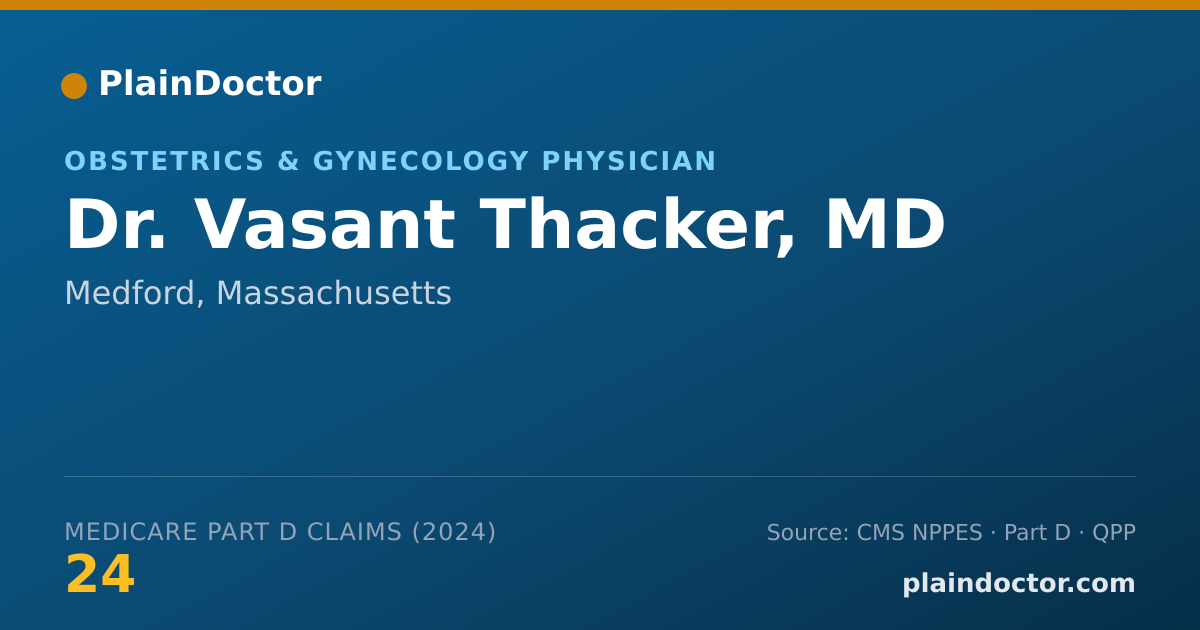 Shareable card for Vasant Thacker, MD - Obstetrics & Gynecology Physician, Medford, MA