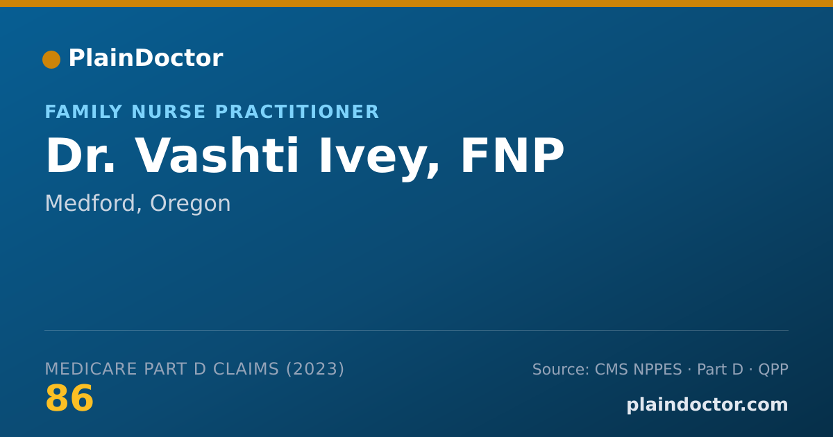 Shareable card for Vashti Ivey, FNP - Family Nurse Practitioner, Medford, OR