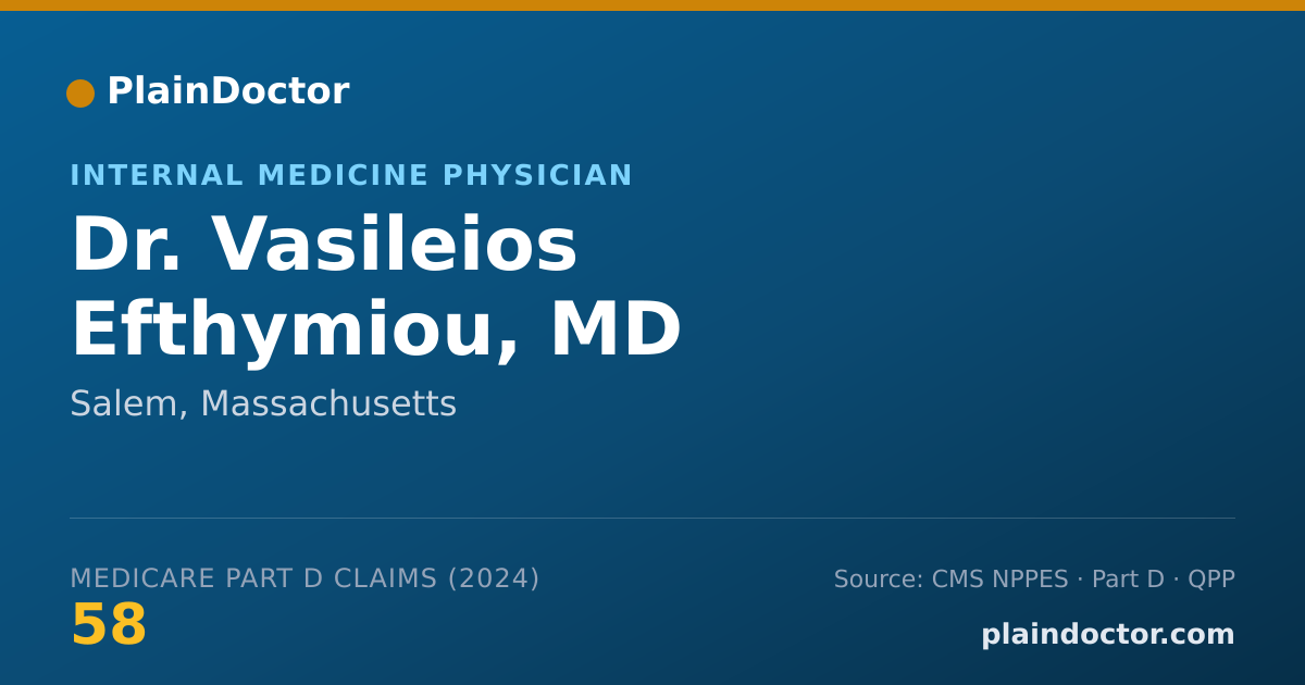 Shareable card for Vasileios Efthymiou, MD - Internal Medicine Physician, Salem, MA