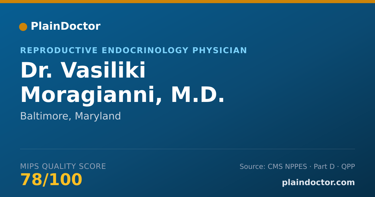 Shareable card for Vasiliki Moragianni, M.D. - Reproductive Endocrinology Physician, Baltimore, MD