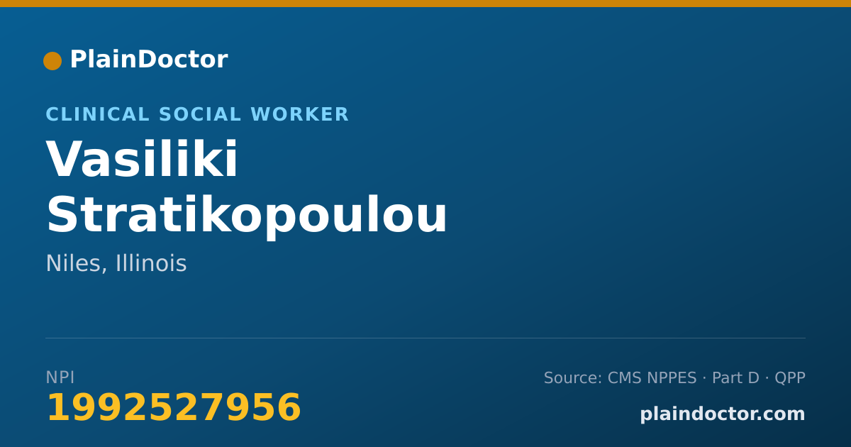 Shareable card for Vasiliki Stratikopoulou - Clinical Social Worker, Niles, IL