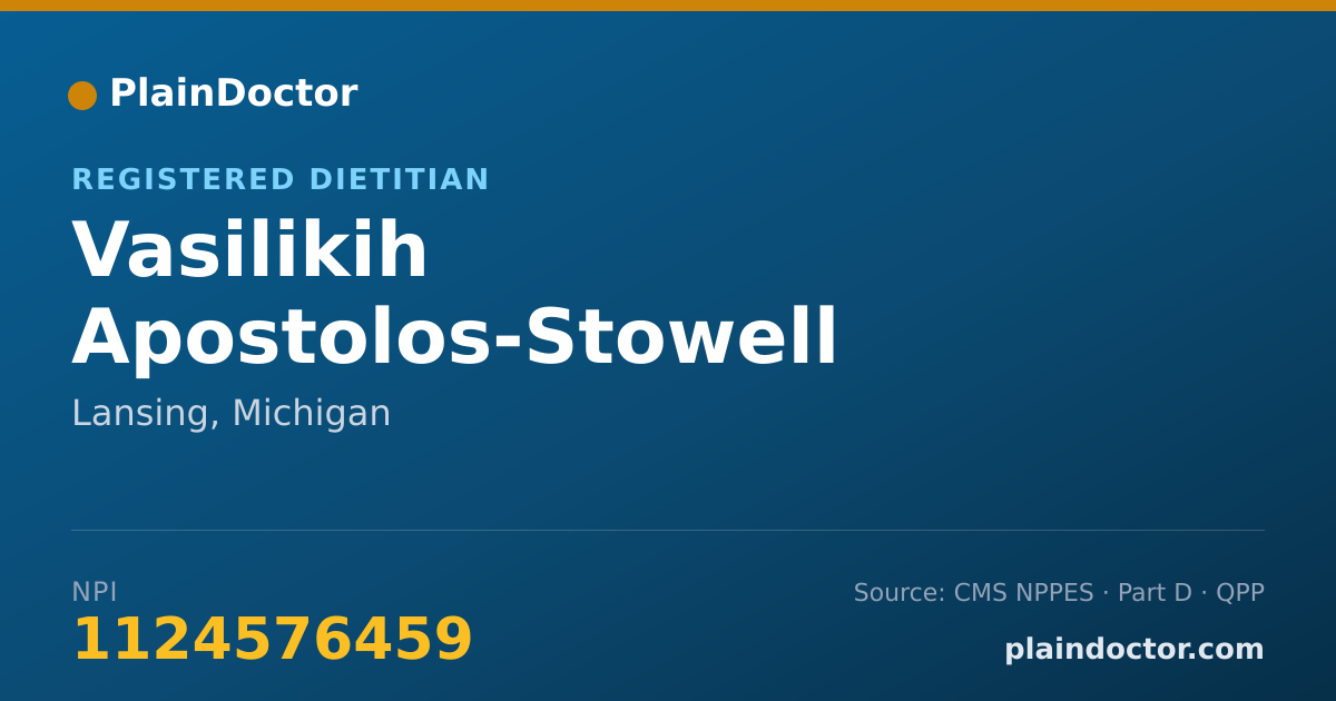 Shareable card for Vasilikih Apostolos-Stowell - Registered Dietitian, Lansing, MI