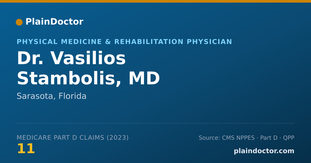 Shareable card for Vasilios Stambolis, MD - Physical Medicine & Rehabilitation Physician, Sarasota, FL