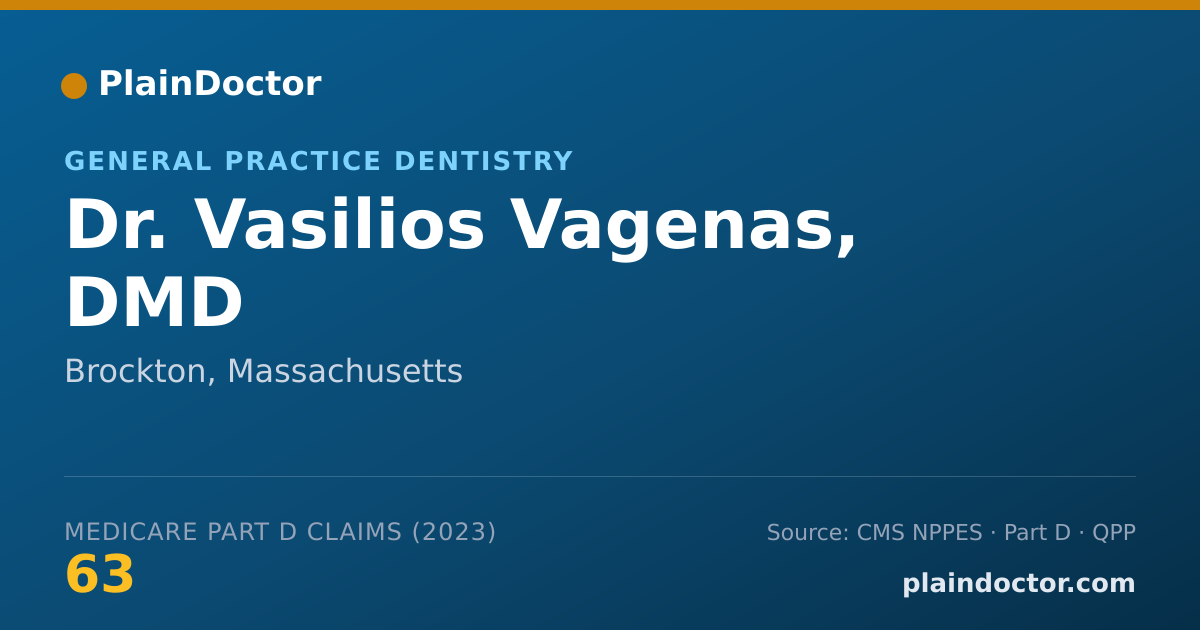 Shareable card for Vasilios Vagenas, DMD - General Practice Dentistry, Brockton, MA